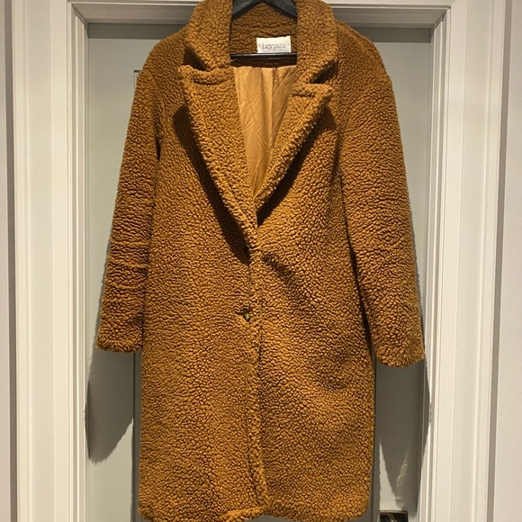 Camel teddy coat - Picture 1 of 5
